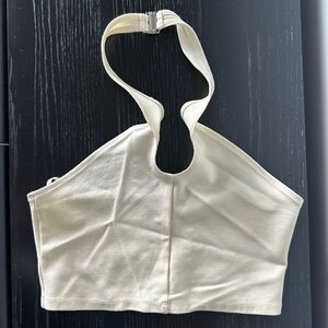 Sunday Best Cream Halter Crop Top